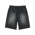 Rectangle Patch Monkey Washed Shorts