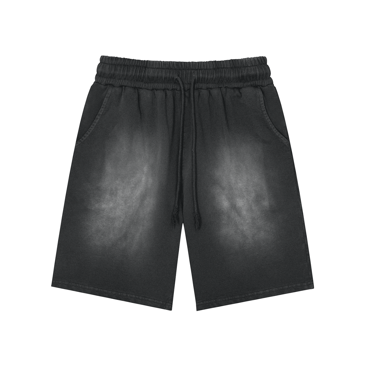 Rectangle Patch Monkey Washed Shorts
